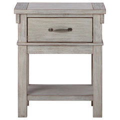 Beige Ellen 24'' Tall 1 - Drawer Nightstand Bring Classic Style to your Bedroom Perfect for Bedside