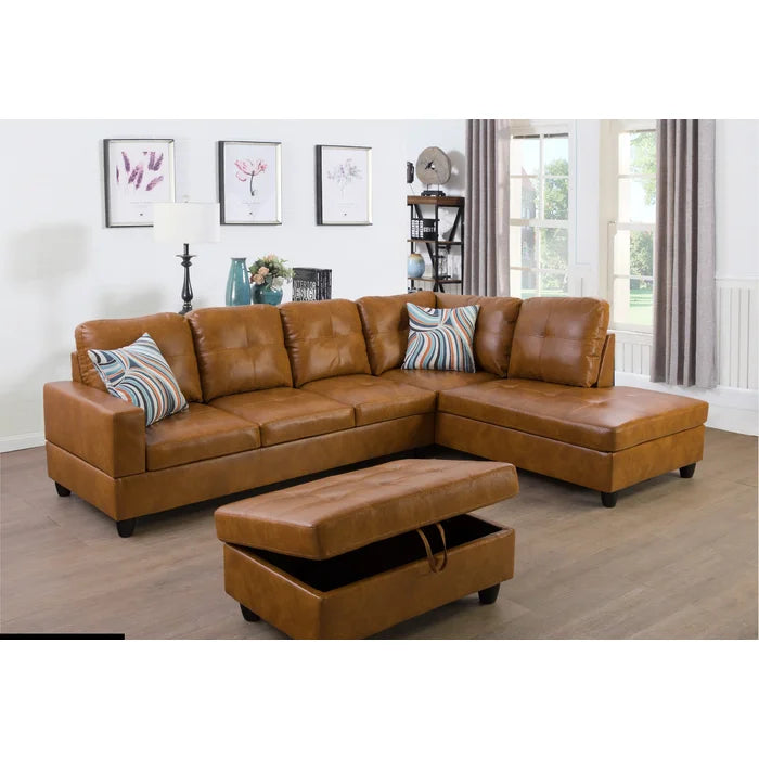 Faux Leather Sofa Chaise