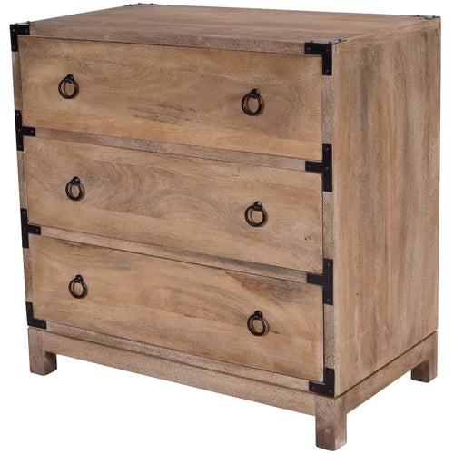 Light Brown Ellinger 28'' Tall 3 Drawer Accent Chest Indoor Design