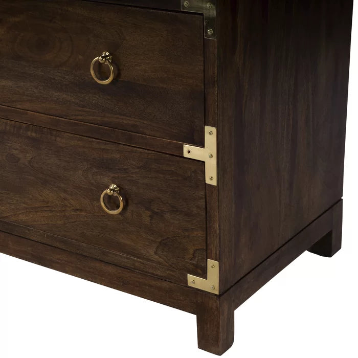 Brown Ellinger 28'' Tall 3 Drawer Accent Chest Made from Solid Mango and Engineered Wood