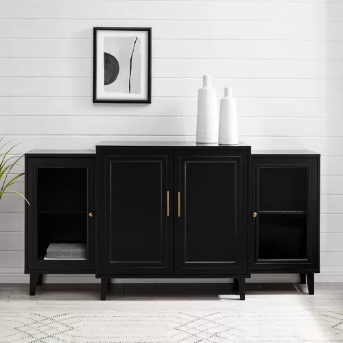 Black Elllise 62'' Wide Sideboard  Contemporary Tiered Sideboard Design