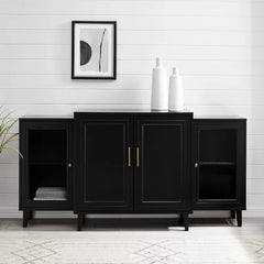 Black Elllise 62'' Wide Sideboard  Contemporary Tiered Sideboard Design
