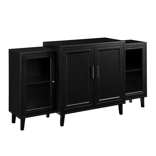 Black Elllise 62'' Wide Sideboard  Contemporary Tiered Sideboard Design