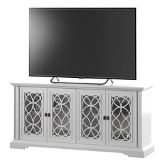 White Ellzey TV Stand for TVs up to 65" High Style Screen Printed