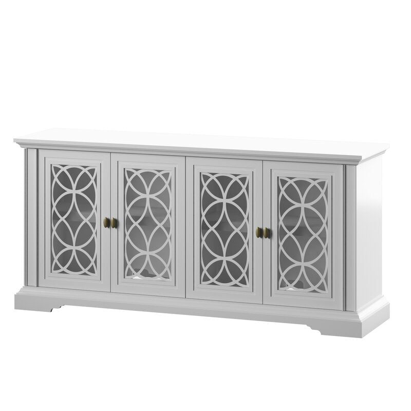 White Ellzey TV Stand for TVs up to 65" High Style Screen Printed