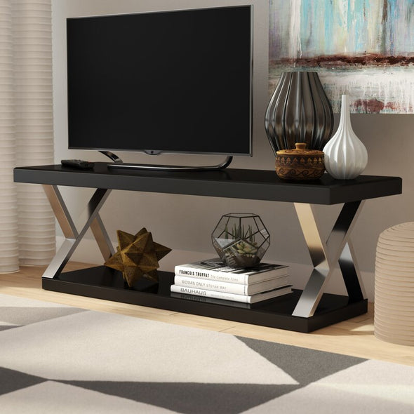 TV Stand for TVs up to 65" Perfect for Displaying Books, Movies, Video Games Holds up to 250lbs