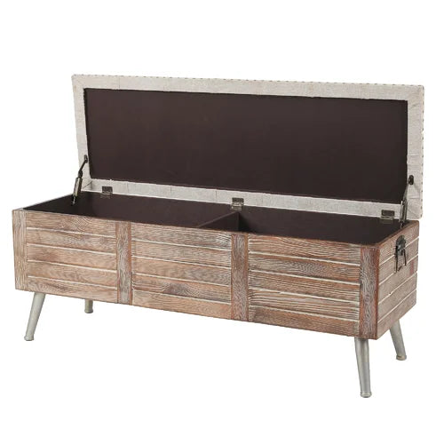 Flip Top Storage Bench Solid Material Solid Wood