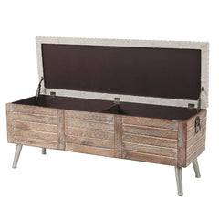 Flip Top Storage Bench Solid Material Solid Wood