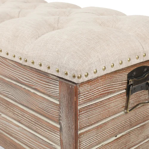 Flip Top Storage Bench Solid Material Solid Wood
