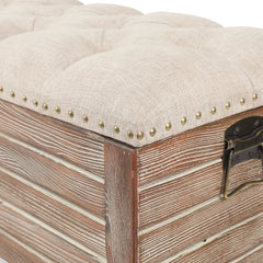 Flip Top Storage Bench Solid Material Solid Wood