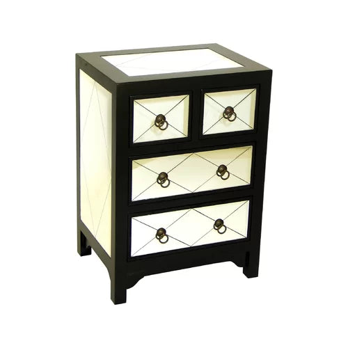 28'' Tall 4 - Drawer Mirrored Accent Chest