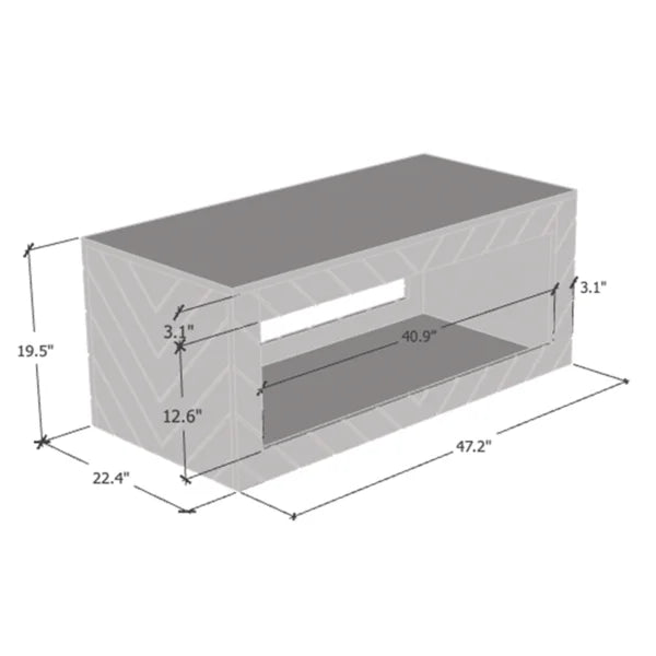 White Elsfield Solid Wood Coffee Table with Storage Contemporary Design