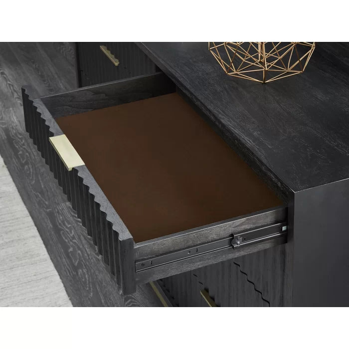 Elyza 8 Drawer 62'' W Sanded and Stained Drawer Interiors with English Dovetail Joinery