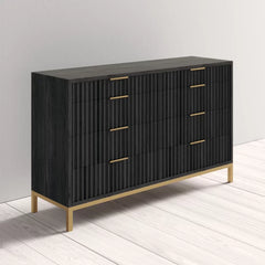 Elyza 8 Drawer 62'' W Sanded and Stained Drawer Interiors with English Dovetail Joinery