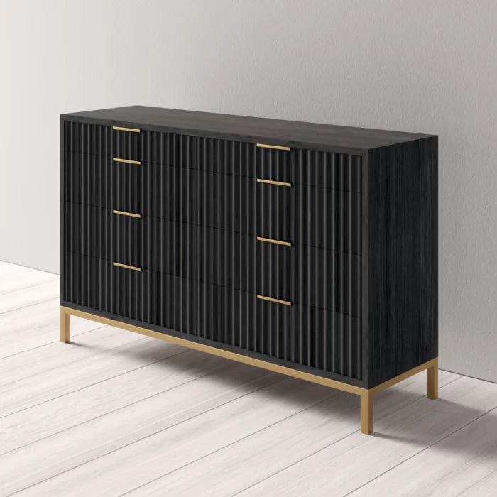 Elyza 8 Drawer 62'' W Sanded and Stained Drawer Interiors with English Dovetail Joinery