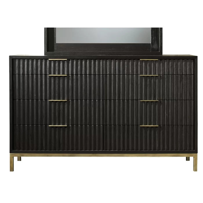 Elyza 8 Drawer 62'' W Sanded and Stained Drawer Interiors with English Dovetail Joinery
