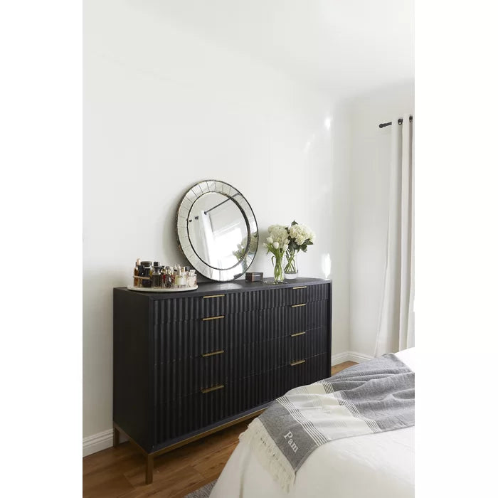 Elyza 8 Drawer 62'' W Sanded and Stained Drawer Interiors with English Dovetail Joinery