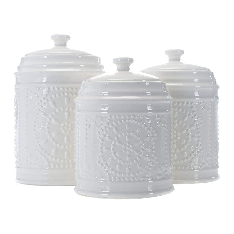 3 Piece Kitchen Canister Set Is The Perfect Pick Crafted From Ceramic