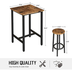 Emitte 2 - Person Counter Height Dining Set Sturdy & Stable Perfect for Dining Room