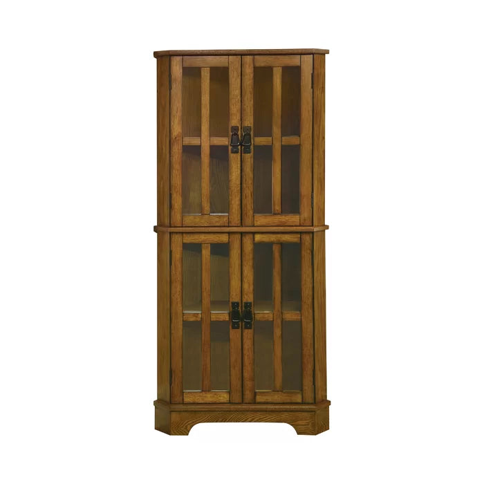 Golden Brown Emmalynn 23'' Wide Mirrored Back Curio Cabinet