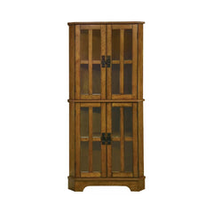 Golden Brown Emmalynn 23'' Wide Mirrored Back Curio Cabinet