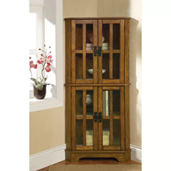 Golden Brown Emmalynn 23'' Wide Mirrored Back Curio Cabinet