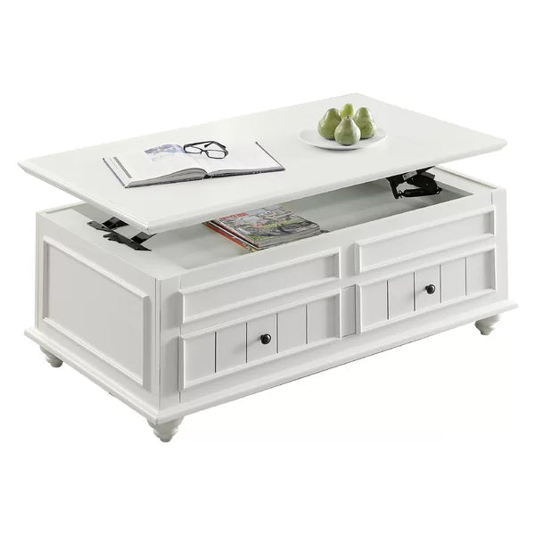 Solid Wood Emmett Lift Top 4 Legs Coffee Table with Storage