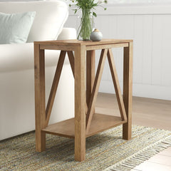 25'' Tall End Table Lower Shelf is A Perfect Place to Display Flowers or your Favorite Books