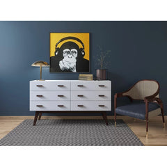 White Emyr 6 Drawer 55'' W Solid Wood Dresser Offer Penty Storage Space