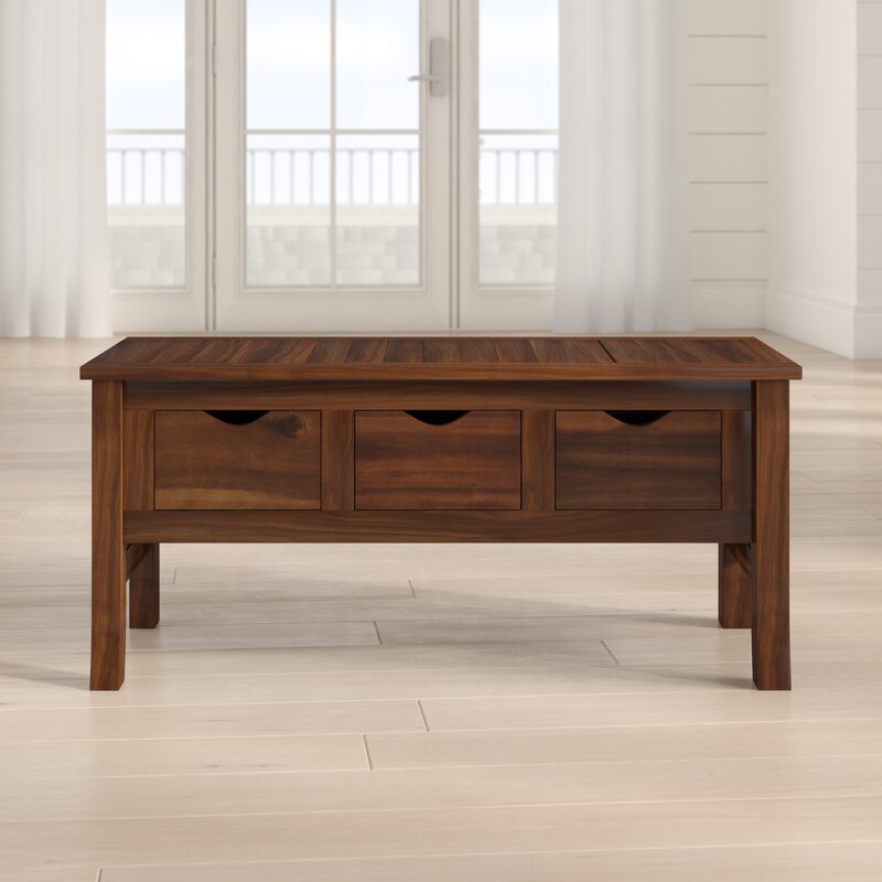 Enright Wood Storage Bench Crafted From Acacia Wood