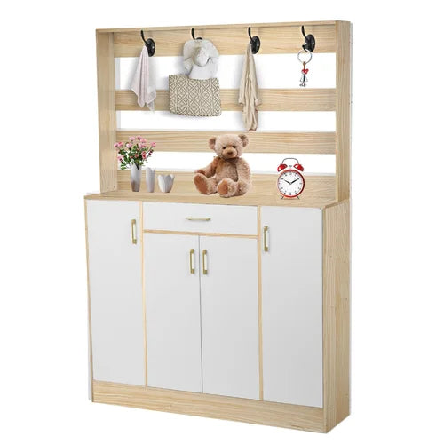 Yellow 14 Pair Shoe Storage Cabinet Smooth And Delicate Resistant To Scratches