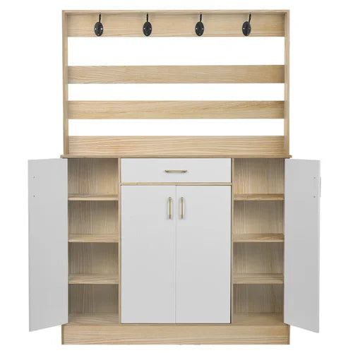 Yellow 14 Pair Shoe Storage Cabinet Smooth And Delicate Resistant To Scratches
