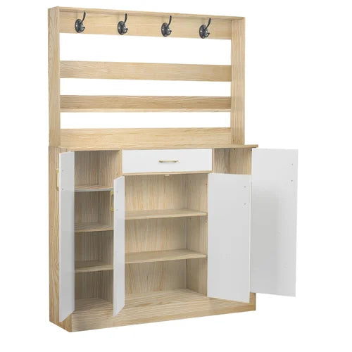Yellow 14 Pair Shoe Storage Cabinet Smooth And Delicate Resistant To Scratches