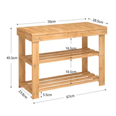 Yellow Entryway 4 Pair Shoe Rack Solid Bamboo Shoe Bench Provides Space