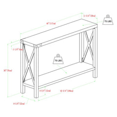 Enzo 46'' Console Table Clean Lined Rectangular Silhouette
