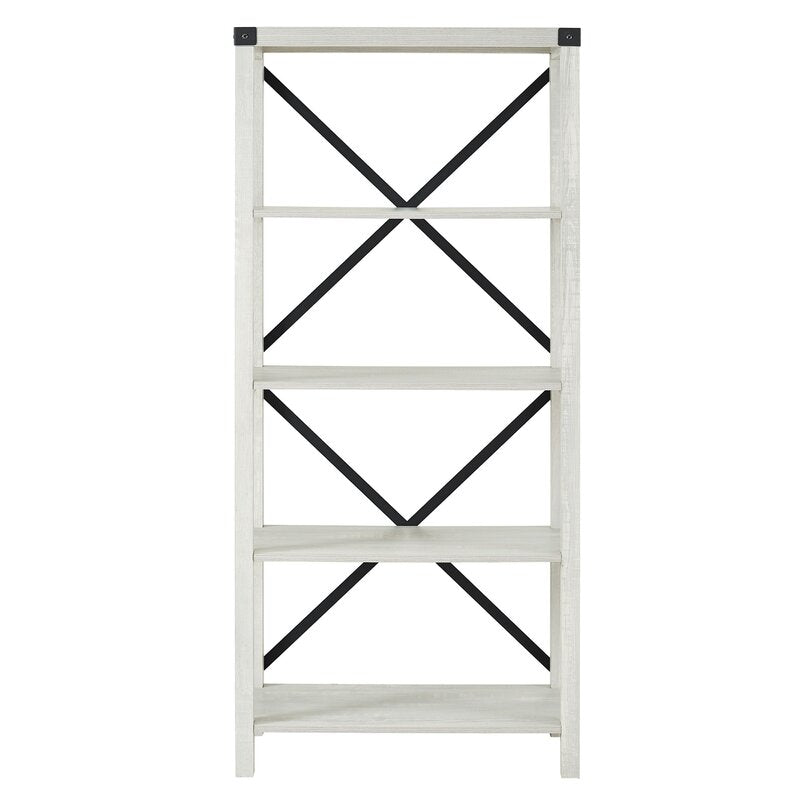 Stone Gray 64'' H x 30'' W Etagere Bookcase Provide Shelving for your Collectibles, Books, and Décor with this Bookcase with Four Spacious Shelves