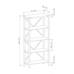 1 White Oak Enzo 64'' H x 30'' W Etagere Bookcase