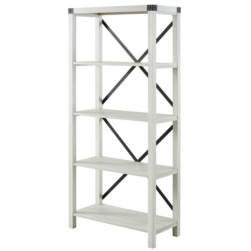 Stone Gray 64'' H x 30'' W Etagere Bookcase Provide Shelving for your Collectibles, Books, and Décor with this Bookcase with Four Spacious Shelves