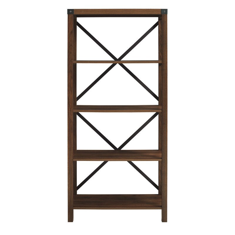 Dark Walnut 64'' H x 30'' W Etagere Bookcase Provide Shelving for your Collectibles, Books, and Décor with this Bookcase with Four Spacious Shelves