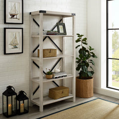 White Oak 64'' H x 30'' W Etagere Bookcase Provide Shelving for your Collectibles, Books, and Décor with this Bookcase with Four Spacious Shelves