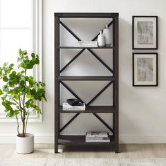 Sable 64'' H x 30'' W Etagere Bookcase Provide Shelving for your Collectibles, Books, and Décor with this Bookcase with Four Spacious Shelves
