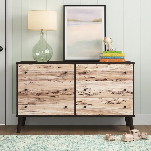 Enzo 6 Drawer 52.72'' W Double Dresser Mid Century Modern Design