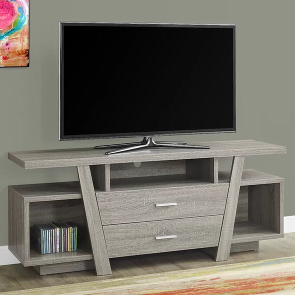 Dark Taupe Epinal TV Stand for TVs up to 65" Adjustable Shelves Contemporary Design