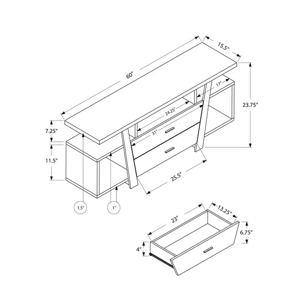 Dark Taupe Epinal TV Stand for TVs up to 65" Adjustable Shelves Contemporary Design