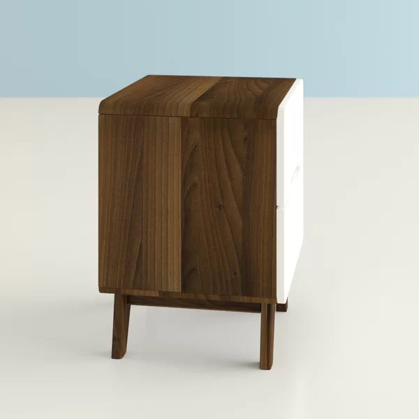 Walnut-White Epitome 22'' Tall 2 - Drawer Nightstand Functional Style