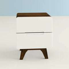 Walnut-White Epitome 22'' Tall 2 - Drawer Nightstand Functional Style