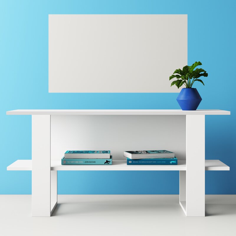 Epitome TV Stand for TVs up to 55" White U Shaped Legs for a Clean Lined Look