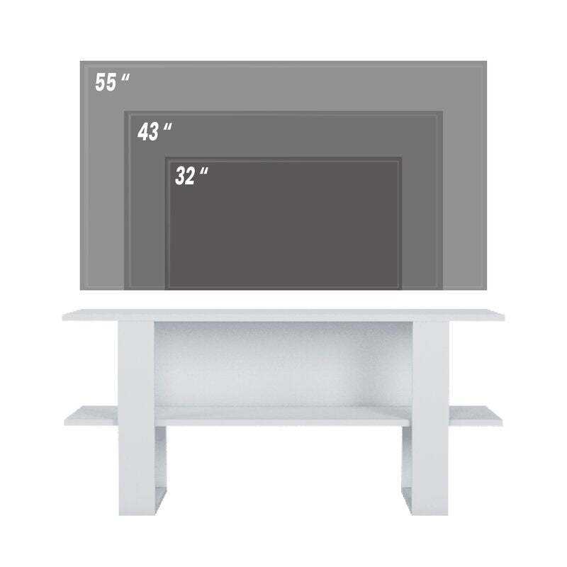 Epitome TV Stand for TVs up to 55" White U Shaped Legs for a Clean Lined Look