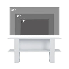 White Epitome TV Stand for TVs up to 55" Modern Style with Cable Management