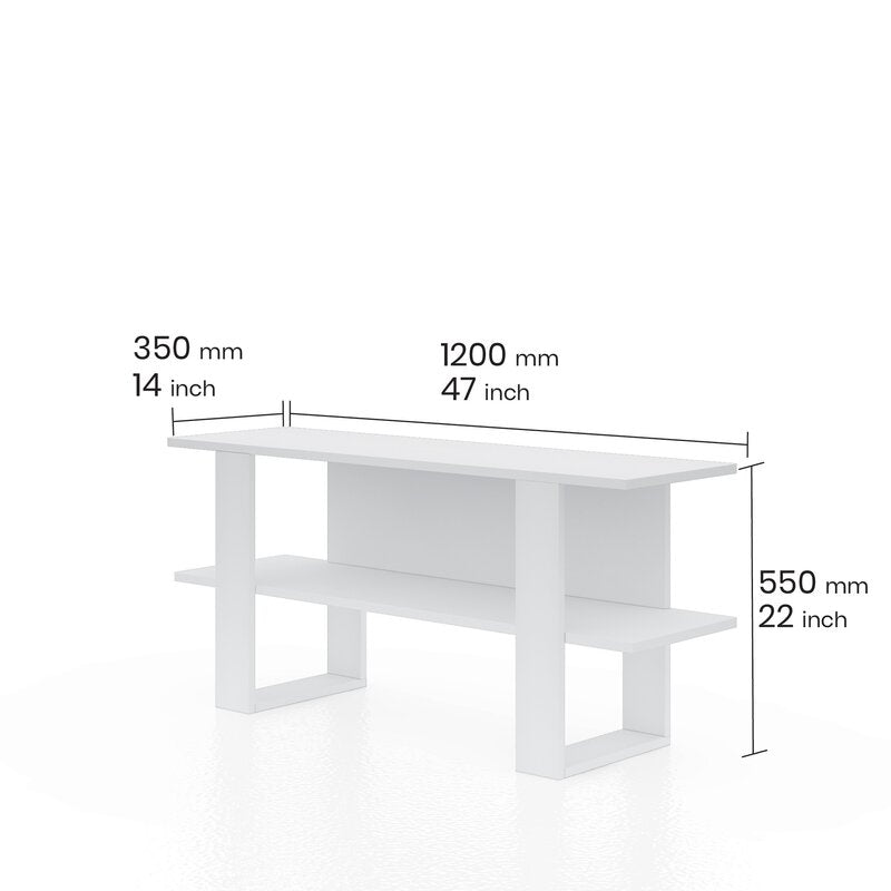 Epitome TV Stand for TVs up to 55" White U Shaped Legs for a Clean Lined Look